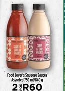 Food Lover's Squeeze Sauces Assorted-For 2 x 750ml/840g
