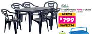 Sal 6 Seater Table Plus 6 Chairs-All For