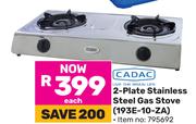 Cadac 2 Plate Stainless Steel Gas Stove 193E-10-ZA