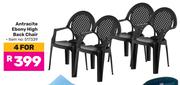 Antracite Ebony High Back Chair-For 4