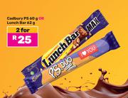 Casdbury PS60g Or Lunch Bar 62g-For 2