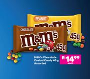 M&M's Chocolate Coated Candy Assorted-45g Each