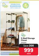 The Laundry House 5 Shelf Storage Closet-Each