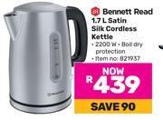 Bennett Read 1.7Ltr Satin Silk Cordless Kettle