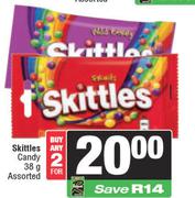 Skittles Candy Assorted-For 2 x 38g