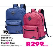 Quest Boost 17L Backpack (Red Or Blue)-Each