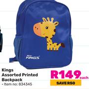 Kings Assorted Printed Backpack-Each