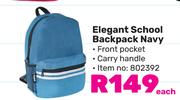Elegant School Backpack (Navy) -Each