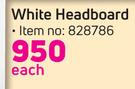 HK White Headboard-Each
