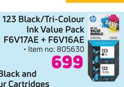 HP 123 Black/Tri Colour Ink Value Pack F6V17AE + F6V16AE