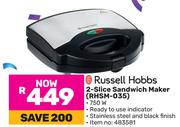 Russell Hobbs 2 Slice Sandwich Maker RHSM-035