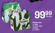 Savanna Dry Or Jean Premium Cider Handies-6 x 500ml Per Pack