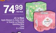 J.C.Le Roux Apple Blossom & Zesty Citrus Or Vivante La Fleurette Sparkling Wine Cans-6 x 250ml