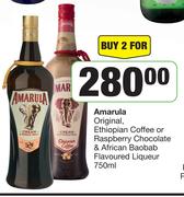 Amarula Original,Ethiopian Coffee Or Raspberry Chocolate & African Baobab Flavoured Liqueur-2x750ml