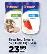 Clover Fresh Cream Or Sour Cream Cups-250ml Each