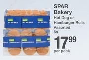 Spar Bakery Hot Dog Or Hamburger Rolls Assorted-6s Per Pack