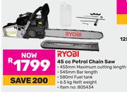 Ryobi 45cc Petrol Chain Saw