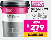 Simple Choice 20L White PVA Paint
