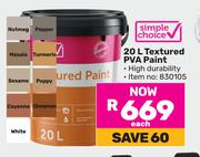 Simple Choice 20L Textured PVA Paint 