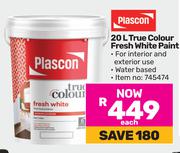 Plascon 20L True Colour Fresh White Paint