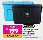 Addis 110L Rough Tote Storage Box Blue Or Black-Each