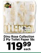 Dinu Rose Collection 2 Ply Toilet Paper-18s Each