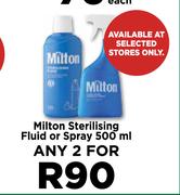 Milton Sterilising Fluid Or Spray-For Any 2 x 500ml