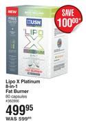 USN Lipo X Platinum 8 In 1 Fat Burner 80 Capsules
