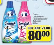 Comfort Concentrated Fabric Conditioner (Selected)-For Any 2 x 800ml