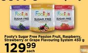 Footy's Sugar Free Passion Fruit, Raspberry Strawberry Or Grape Flavouring System-450g Each