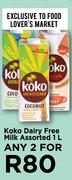 Koko Dairy Free Milk Assorted-For Any 2 x 1Ltr