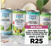Coco Aqua Coconut Water Or Aloe Aqua Aloe Water Assorted-For Any 2 x 330ml