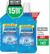 Dentalmate Mouthwash Assorted-1.5Ltr Each