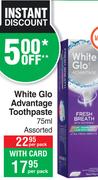 White Glo Advantage Toothpaste Assorted-75ml Per Pack