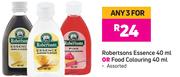 Robertsons Essence 40ml Or Food Colouring 40ml Assorted-For Any 3
