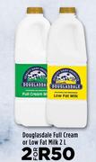 Douglasdale Full Cream Or Low Fat Milk-For 2 x 2L