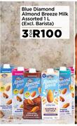 Blue Diamond Almond Breeze Milk Assorted-For 3 x 1L