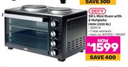 Defy 30L Mini Oven With 2 Hotplate MOH 2330 BL