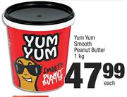 Yum Yum Smooth Peanut Butter-1Kg Each