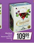 Olive Brook Carnival Natural Sweet Red Or Classic Red-3Ltr Each
