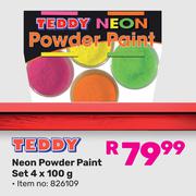 Teddy Neon Powder Paint Set-4 x 100g