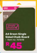 Simple Choice A4 Green Single Sided Chalk Board