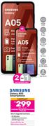 2 x Samsung Galaxy A05 Smartphone-On 1.3GB Red Top Up Core More Data + Flexi 80