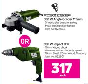 Stormforce 115 mm 500 W Angle Grinder Or 500 W Impact Dril-Each