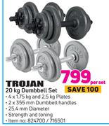 Trojan 20kg Dumbbell Set-Per Set
