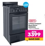 Defy 4-Plate Compact Black Stove DSS554