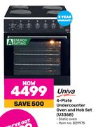 Univa 4-Plate Undercounter Oven And Hob Set U336B