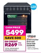 Univa Undercounter Oven And Ceran Hob U336CB