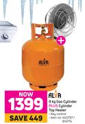 Alva 9Kg Gas Cylinder Plus Cylinder Top Heater