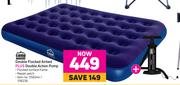 Campmaster Double Flocked Airbed Plus Double Action Pump